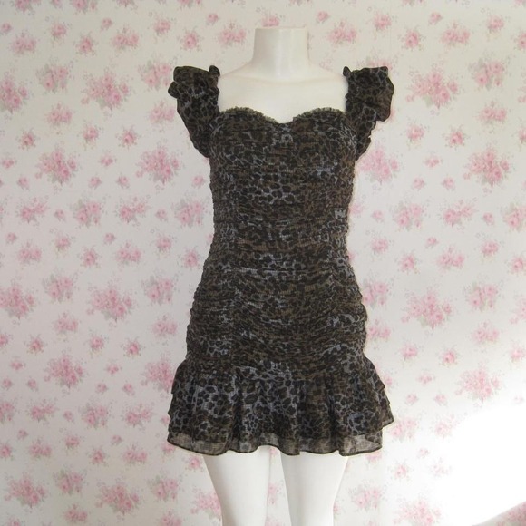 XOXO Leopard Ruched Mini Dress - Picture 7 of 8